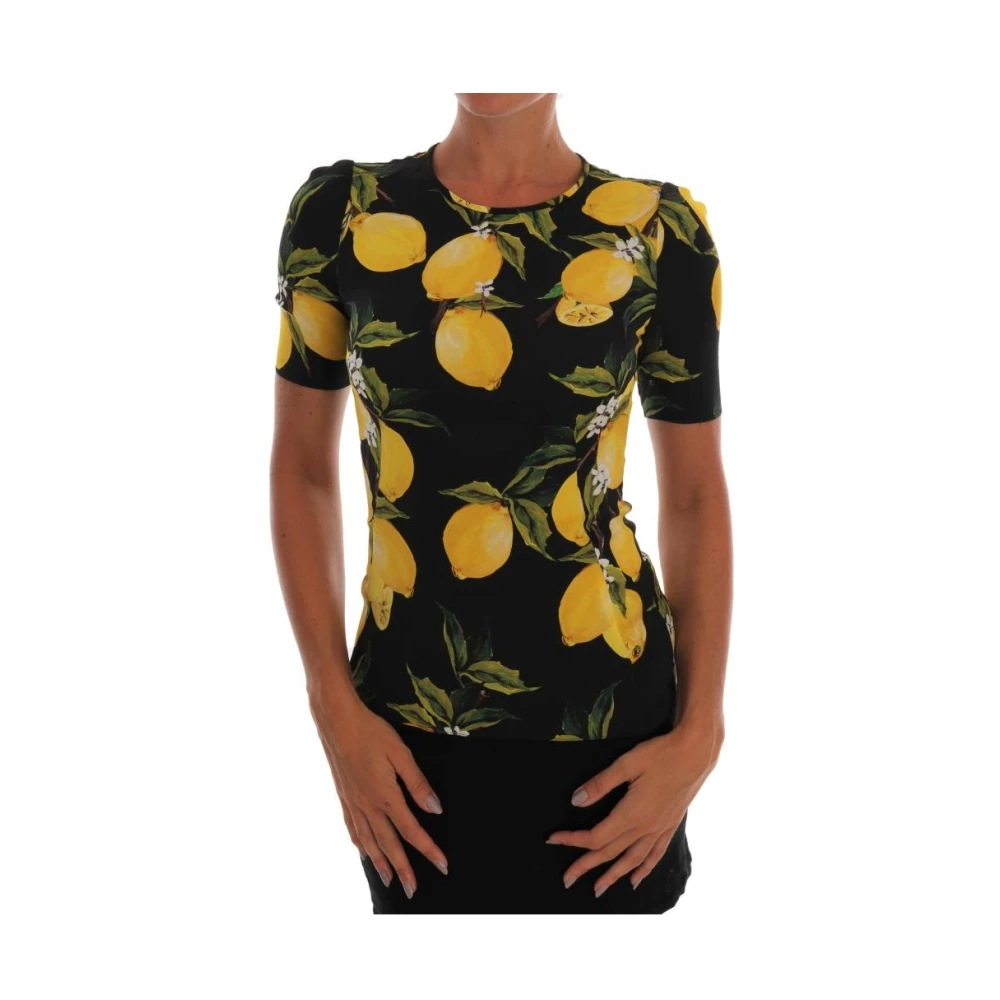 Dolce & Gabbana Women's Multicolor Silk Lemon Print Top - Blouses - 2XS- Blouses & Shirts