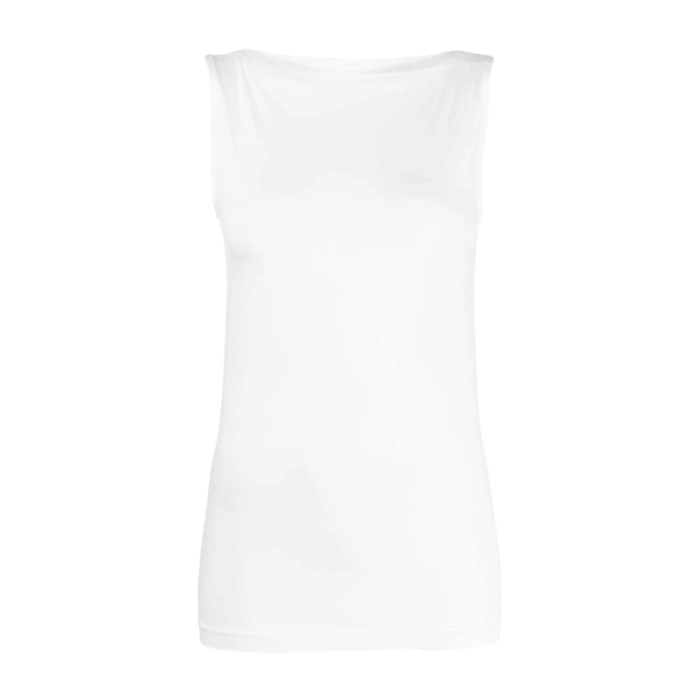 Wolford Witte Boat-Neck Mouwloze Top White Dames