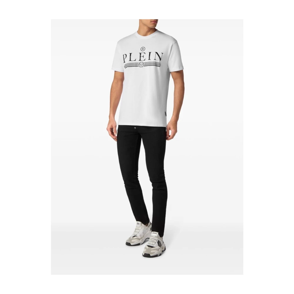 Philipp Plein Wit Katoenen T-Shirt White Heren