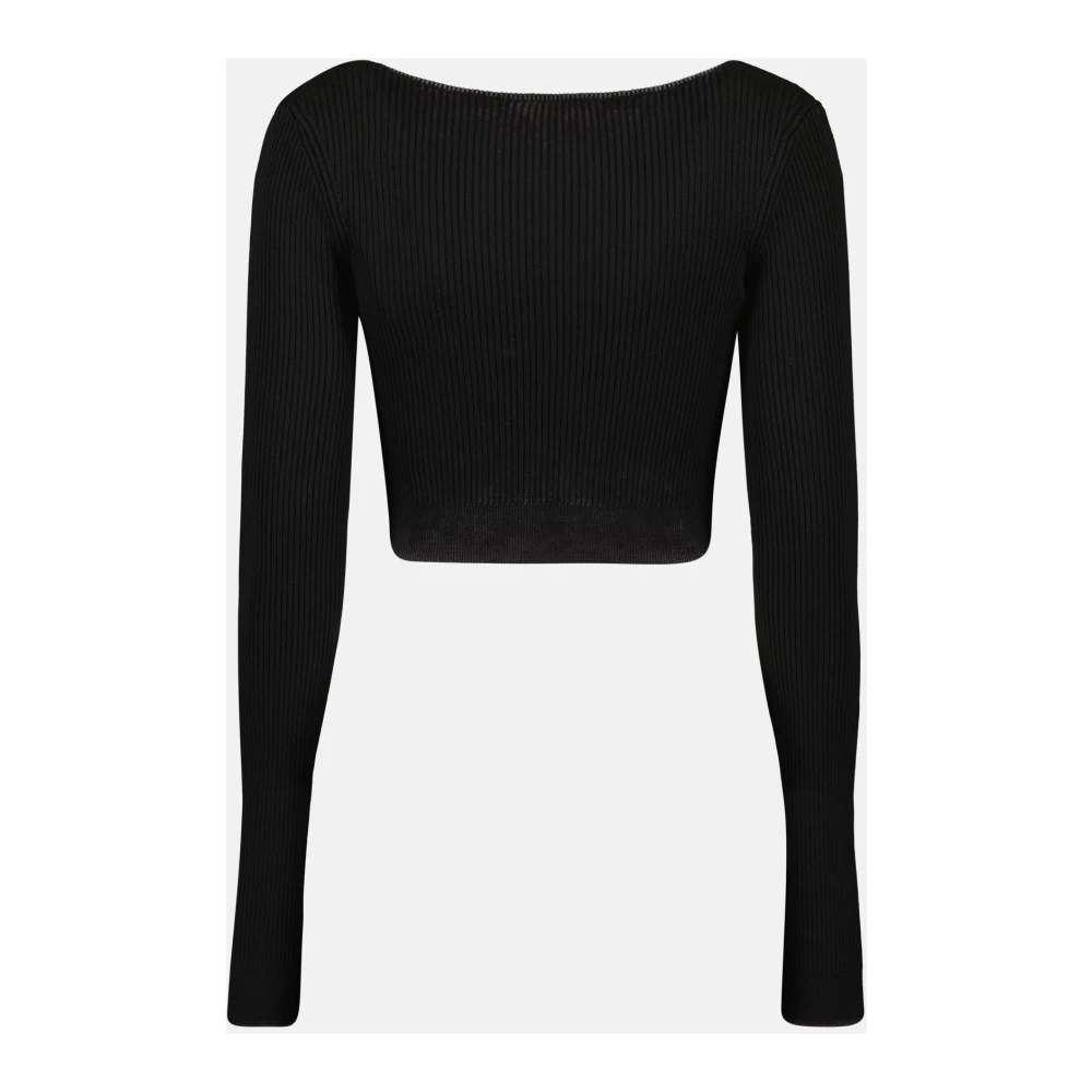 Diesel Geribbelde V-hals Vest Zwart Black Dames