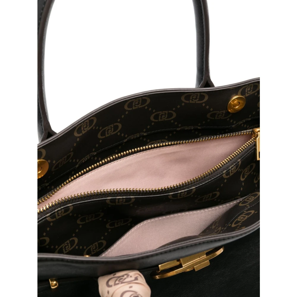 Liu Jo Zwarte tassen met goudkleurig logo Black Dames
