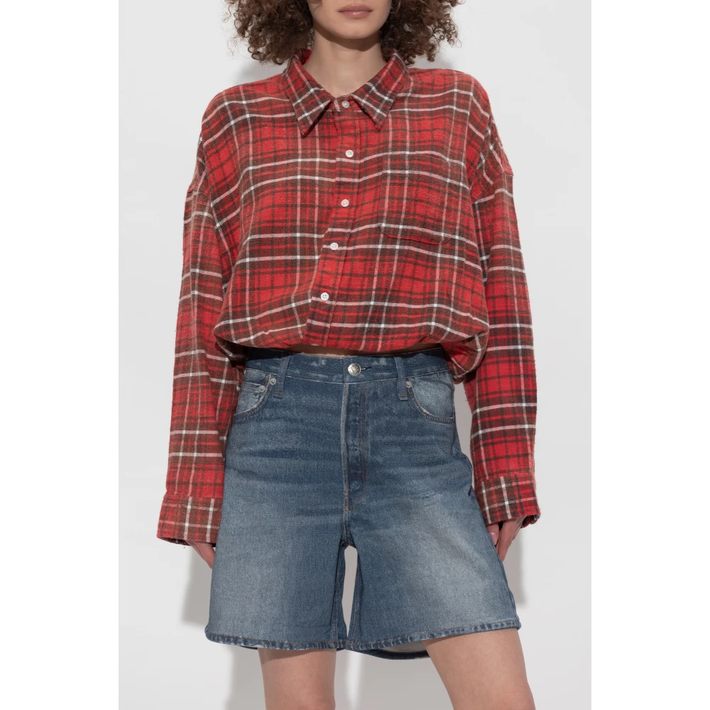 R13 Shirt met Ruitpatroon Red Dames