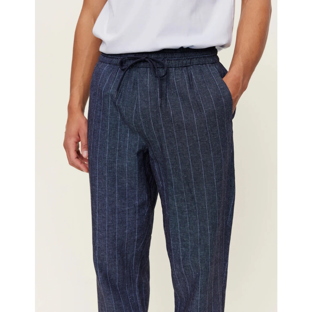 Les Deux Linnen Pak Sweat Hybrid Broek Blue Heren