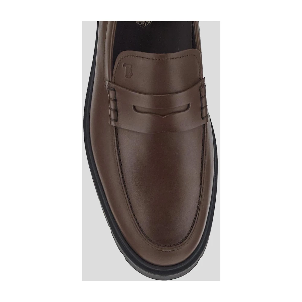 TOD'S Leren Loafer Schoen Brown Heren