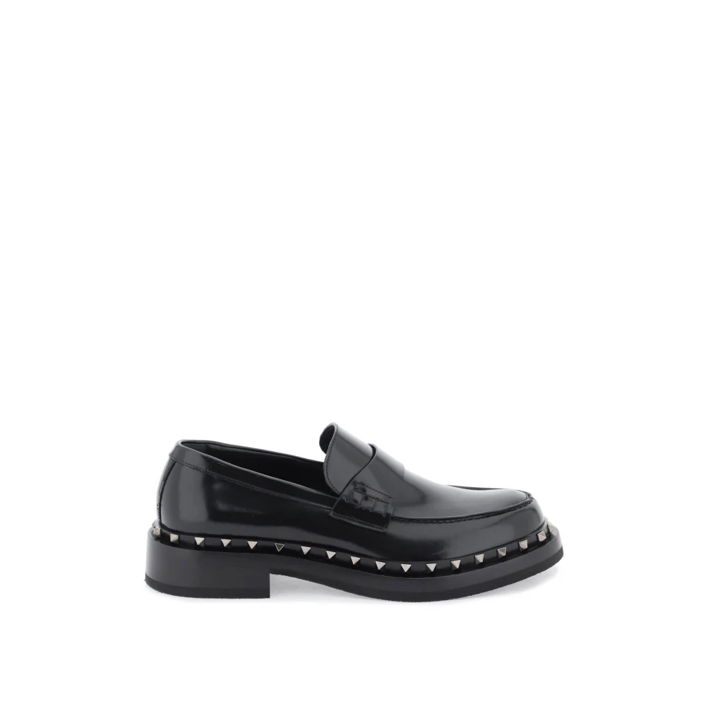 Valentino Garavani Rockstud Mocassins med Ruthenium-Finish Studs Black, Herr