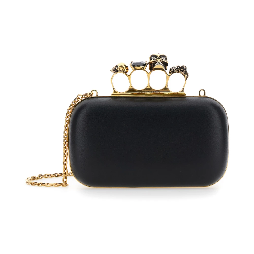 Alexander mcqueen Zwarte Skull Clutch Tas Black Dames