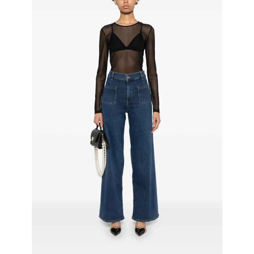 Frame Blauwe Palazzo Flare Jeans Blue Dames