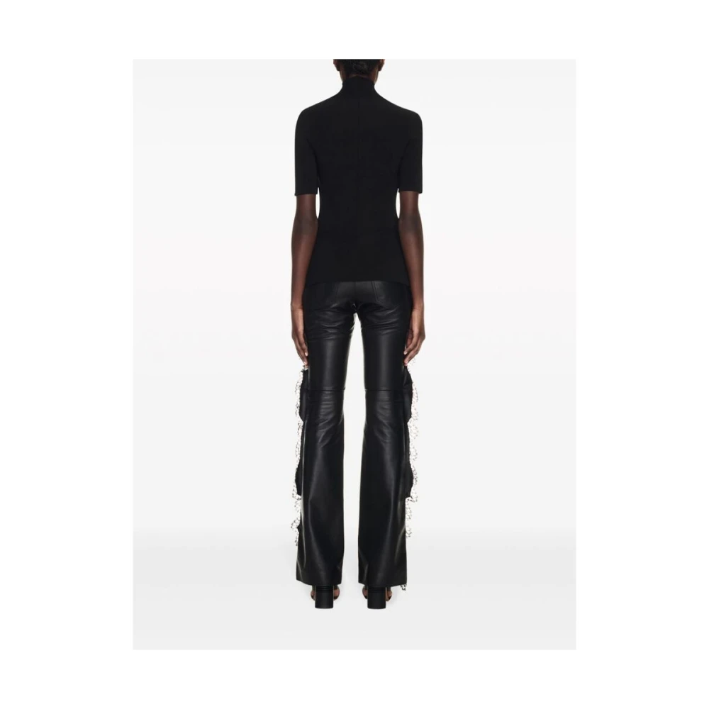 Off White Leather Trousers Black Dames