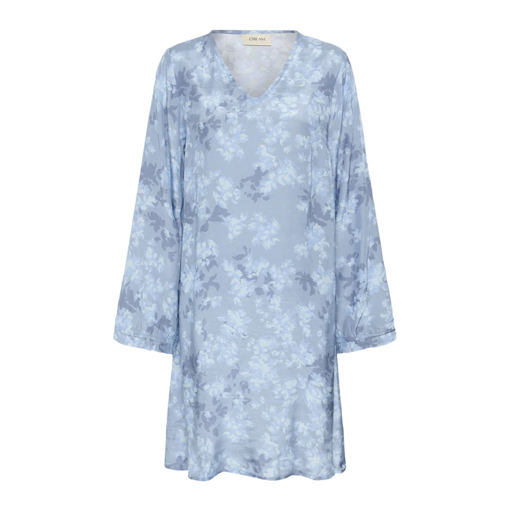 Cream Vrouw Blauw Kleedjes Dames, 3XL, Korte Jurken
