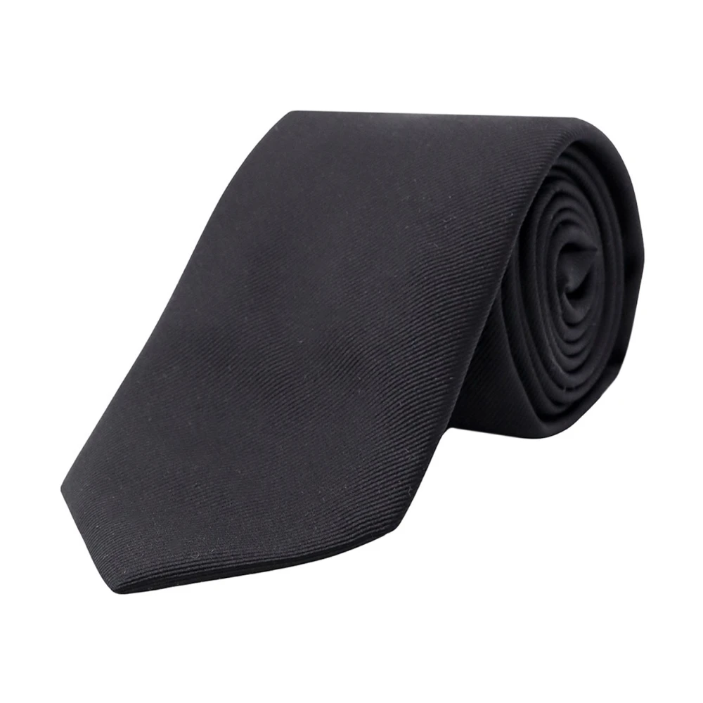 Dolce & Gabbana Zijden stropdas met logo Black Heren