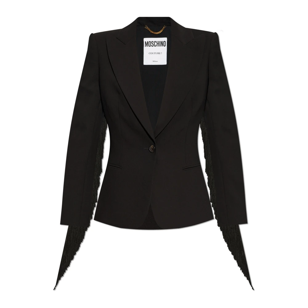 Moschino Blazer met Gesloten Revers Black Dames