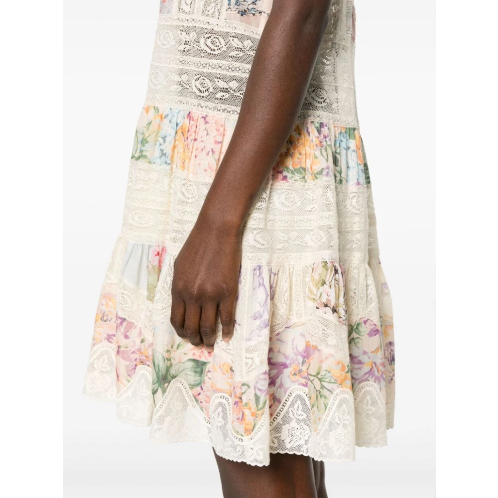 Zimmermann Kanten Korte Jurk Beige Dames