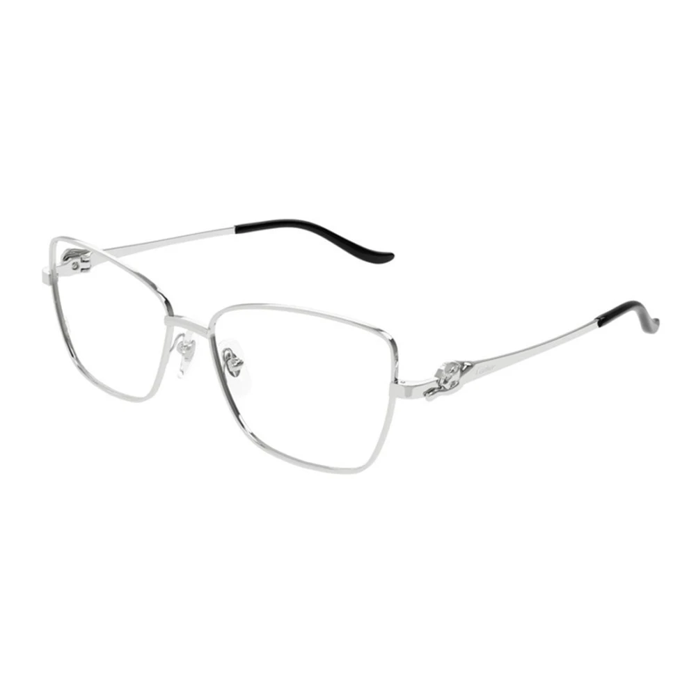 Cartier Gray Glasses, Female, 55 Mm, Panthère Light Cat Eye Frame