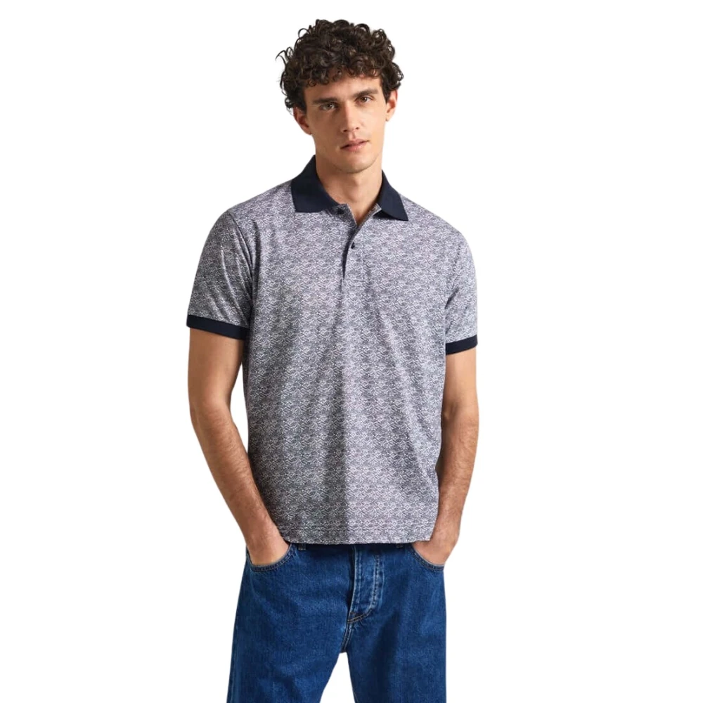 Pepe Jeans Katoenen Jersey Polo Shirt All Over Print Multicolor Heren