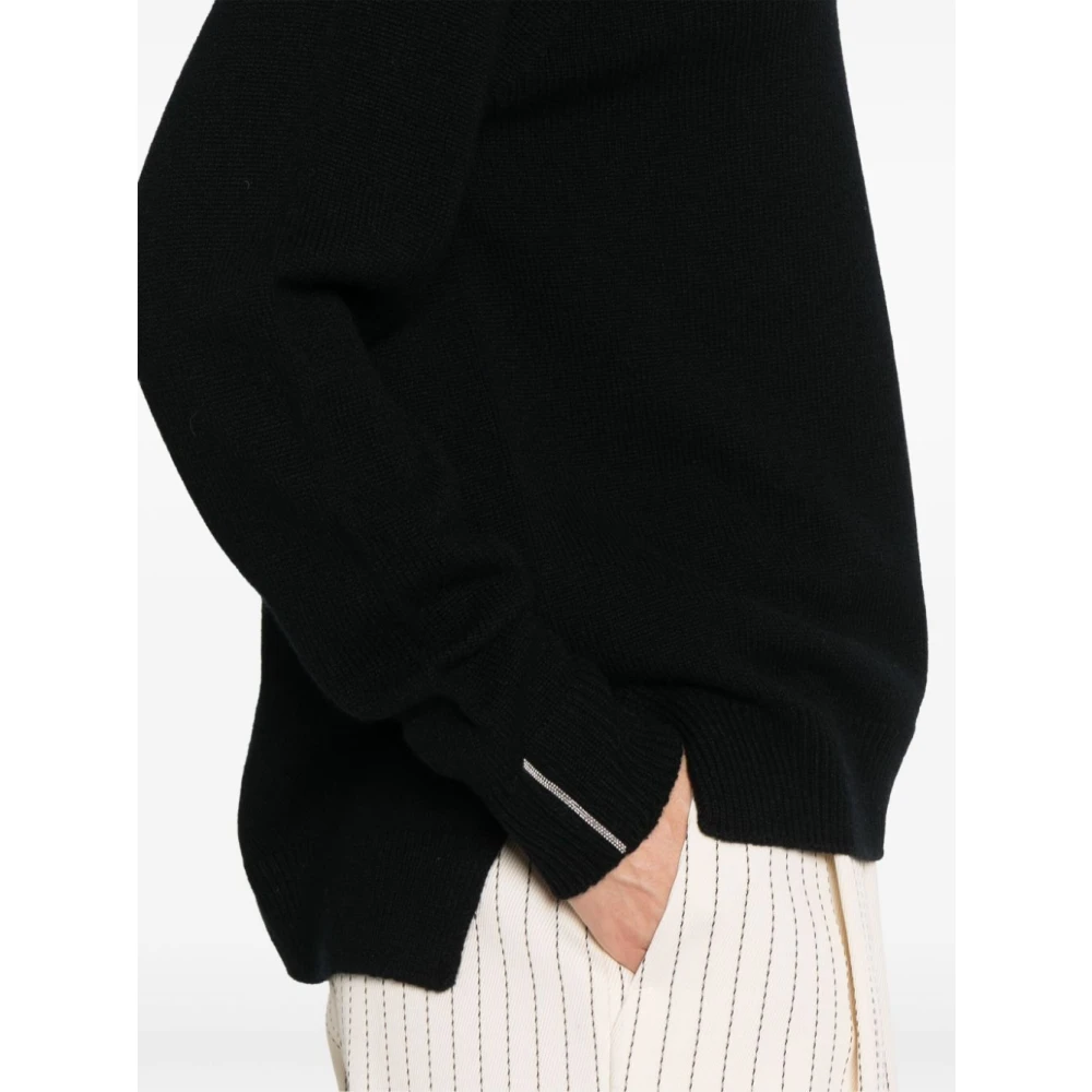 PESERICO Stijlvolle Gebreide Top Black Dames