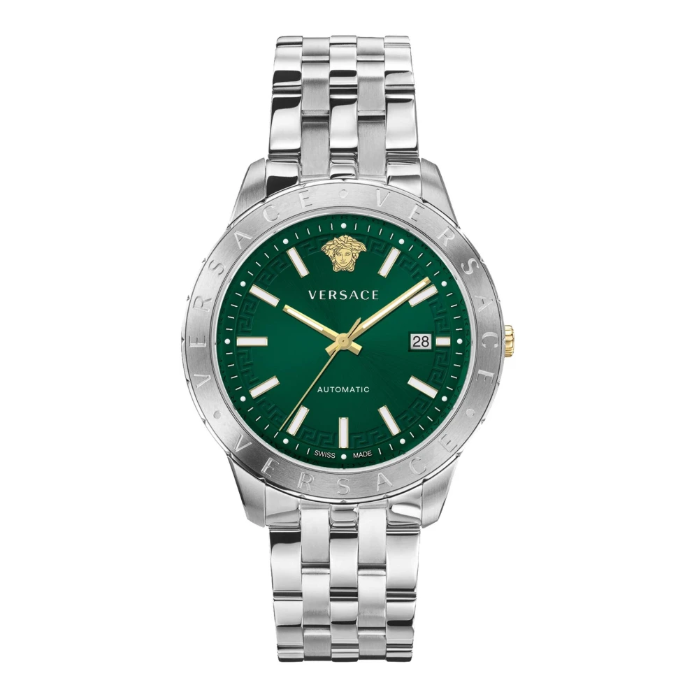 Versace Men's Gray Automatic Watch With Date Window And Stainless Steel Bracelet