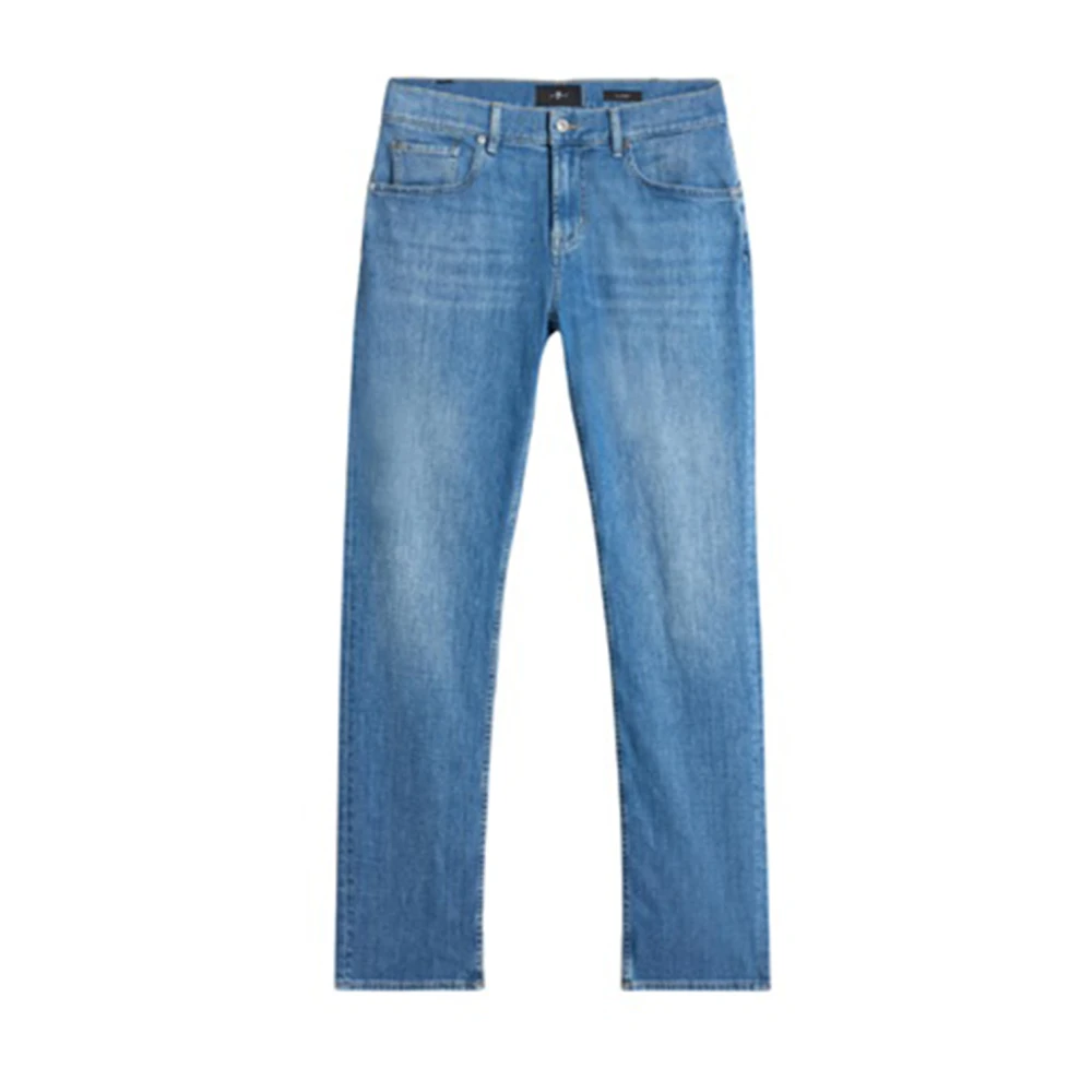 7 For All Mankind Blue Slim Fit Jeans, Male, W30, Slimmy Jeans