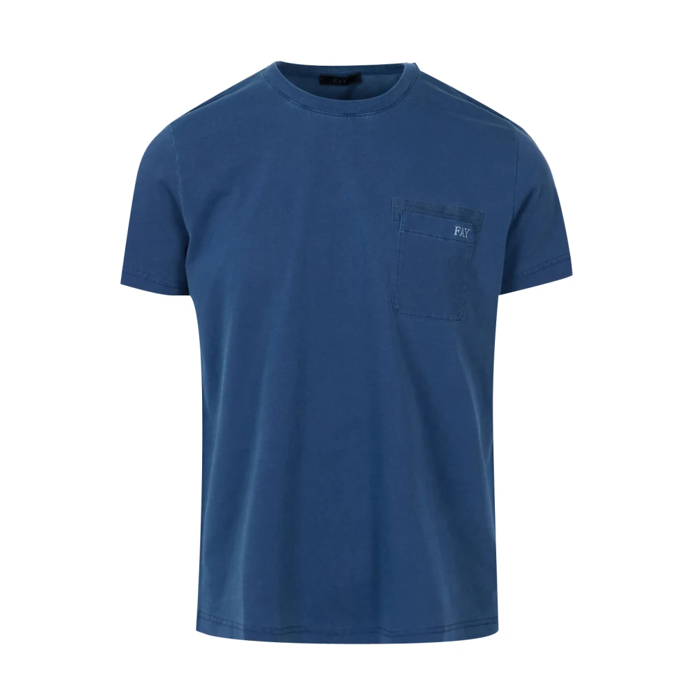 Fay - Tops > T-Shirts - Blue - Fay - Modalova