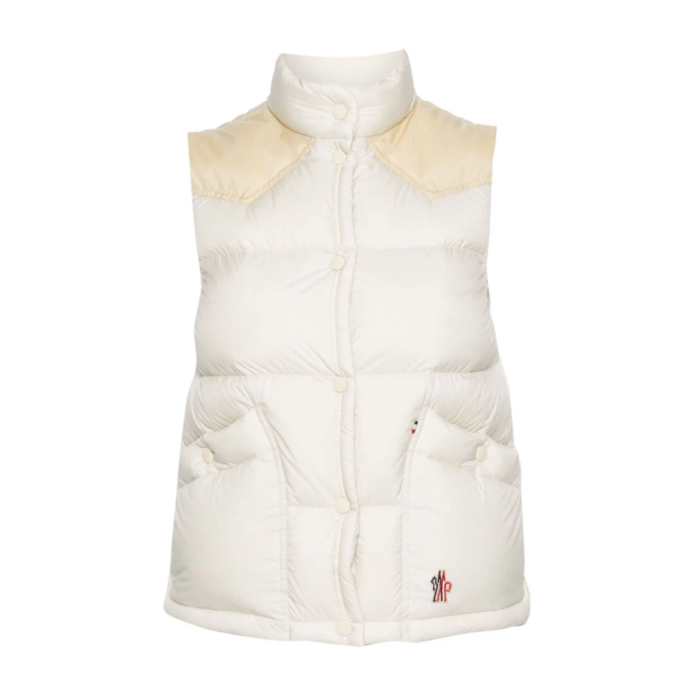 Moncler Witte Donsgevulde Mouwloze Jas White Dames