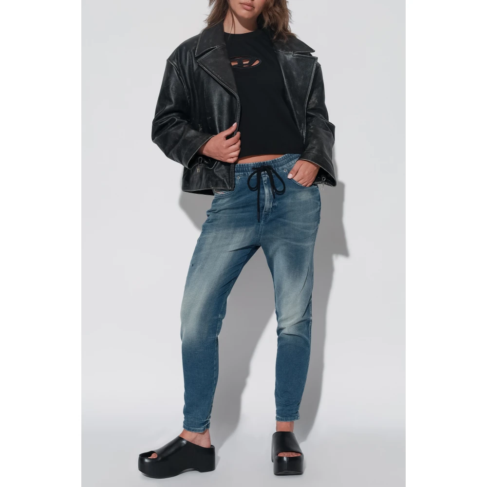 Diesel Top met 'T-Buxt-Crop-Od' logo Black Dames