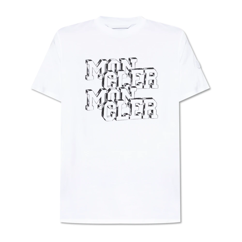 Moncler T-shirt met logo White Heren