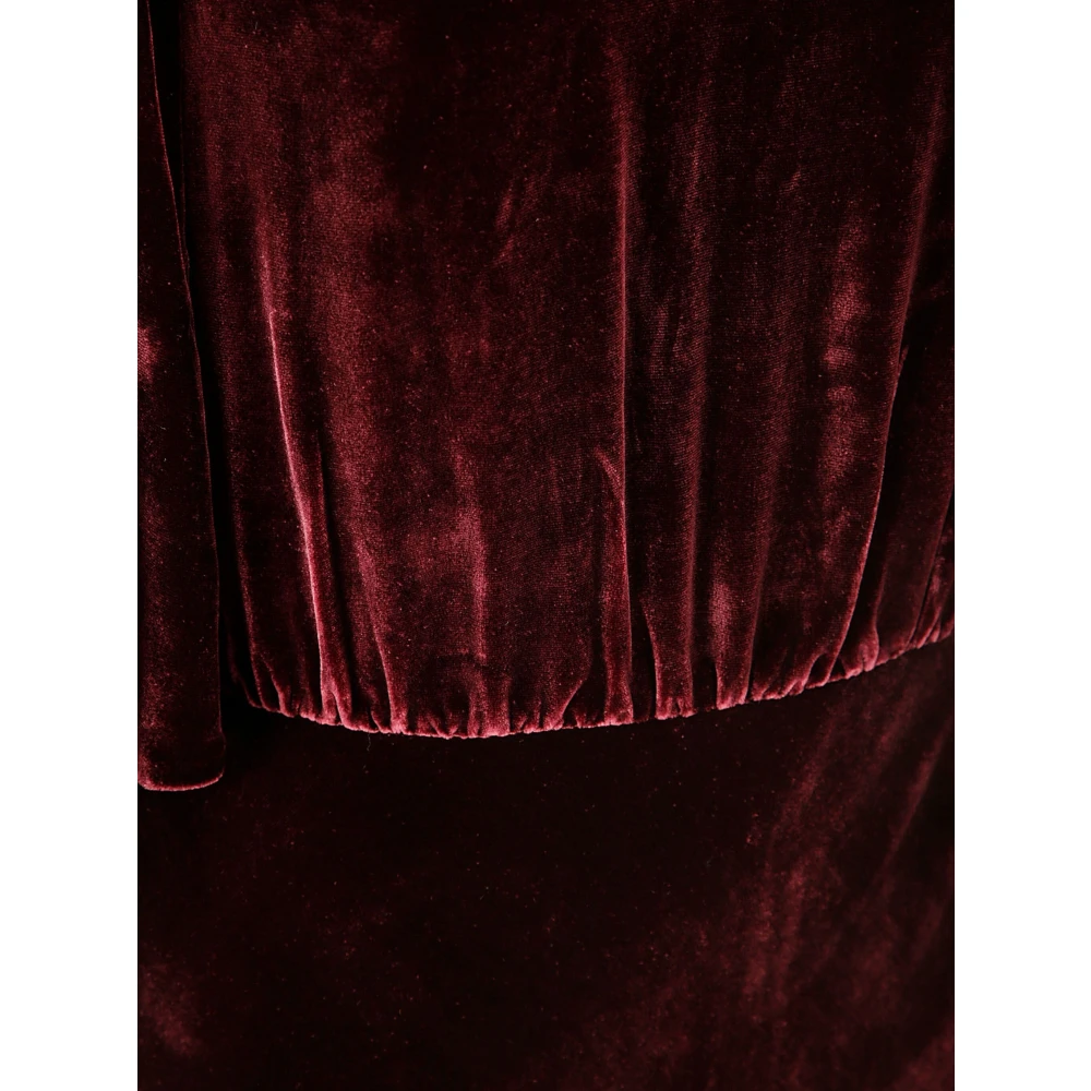 Saloni Bordeaux Velours Cut-Out Lange Jurk Red Dames