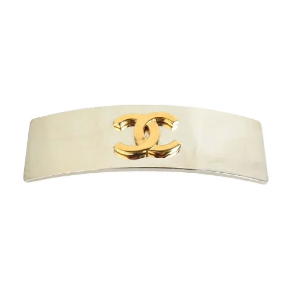 Chanel Vintage Pre-owned Metal hair-accessories Gray Dames