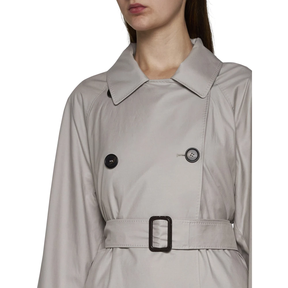 Max Mara Ecru Dubbelrijige Trenchcoat Beige Dames