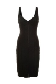 Stretch- Spitzen- Kleid für Damen aus Lingerie in schwarz mit Logo- Print