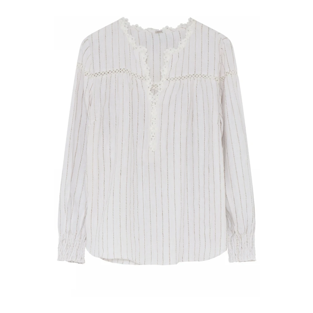 Gustav Feminine Blouse met Kantdetails White Dames