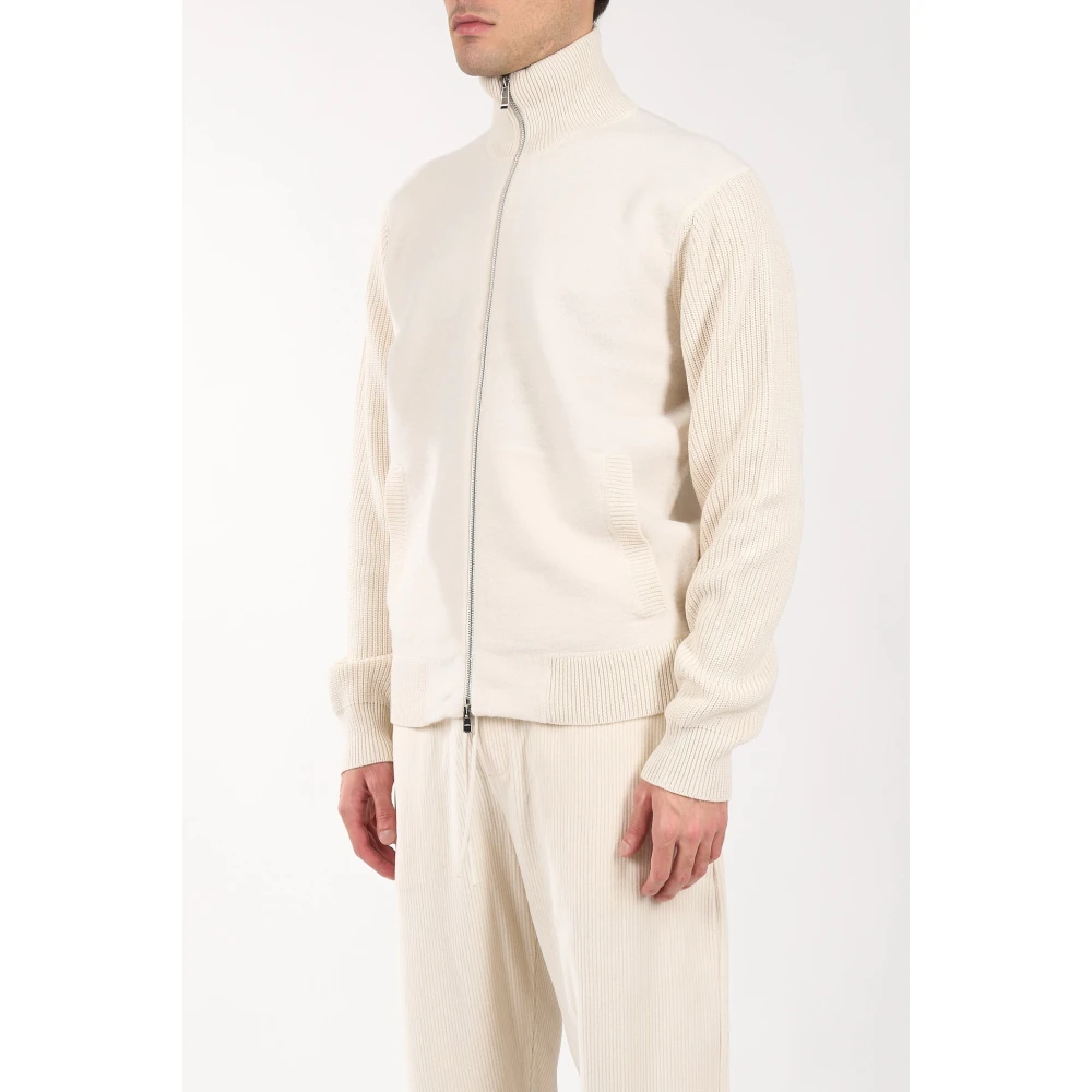 Hugo Boss Cardigan met rits van wolmix Beige Heren