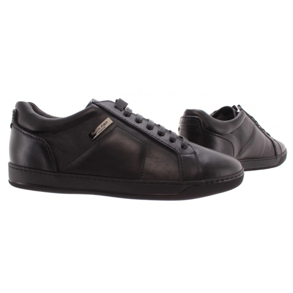 Calvin Klein Leren Sneakers Heren Schoenen Zwart