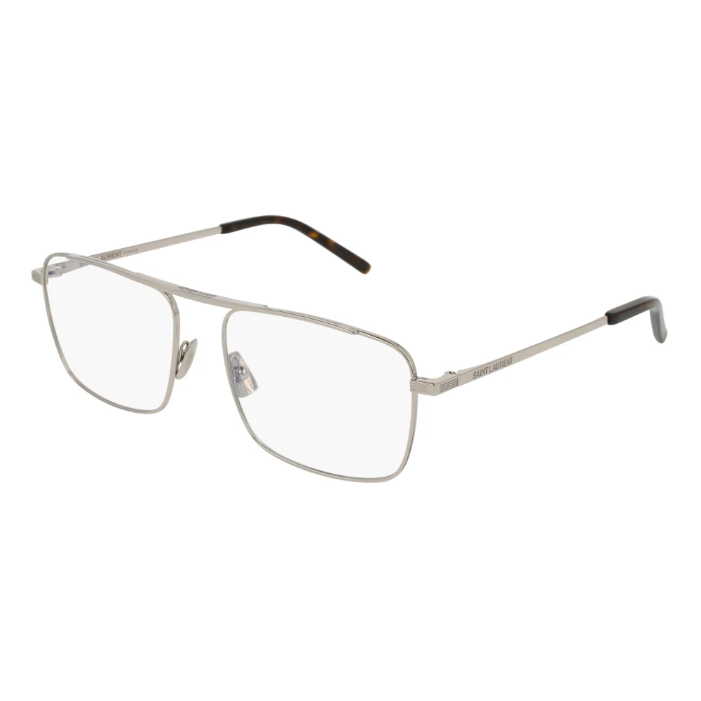 Saint Laurent Silver Eyewear Frames SL 154 Gray Unisex
