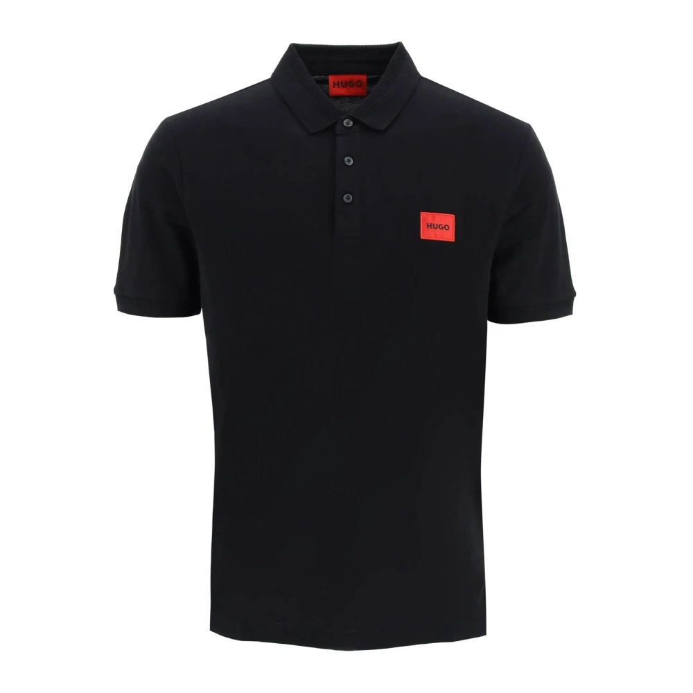 Hugo Boss Slim-fit Polo Shirt met Logo Patch Black Heren