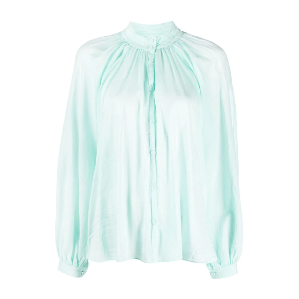 Forte Lichtblauwe Gedrapeerde Blouse Blue Dames