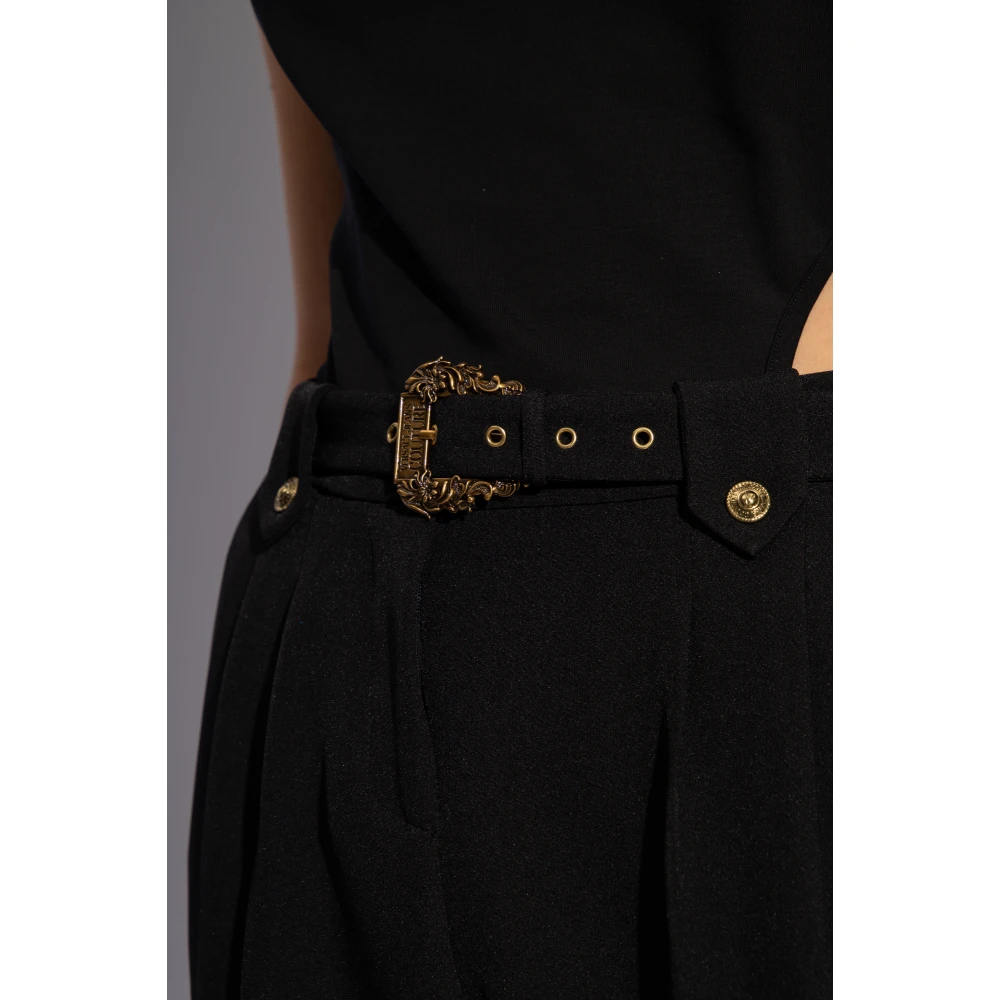 Versace Jeans Couture Broek met hoge taille Black Dames