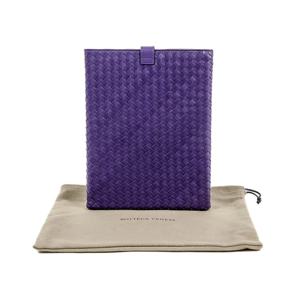 Bottega Veneta Paarse Leren Tablethoes Purple Unisex