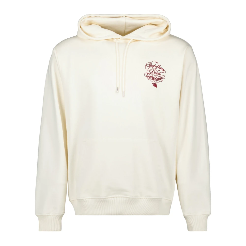 Drole De Monsieur White Hoodies, Male, Xs, Vine Slogan Hoodie