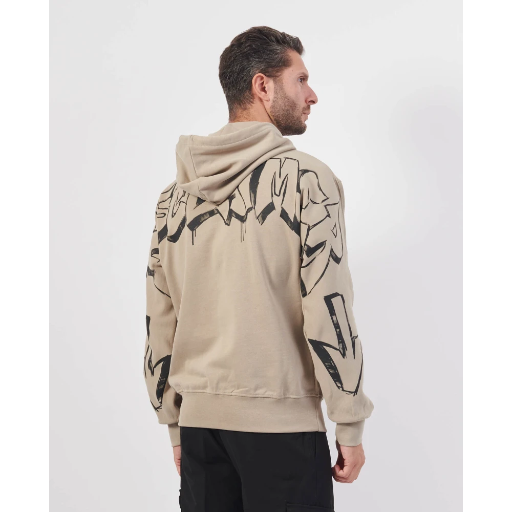 Disclaimer Hoodie met Maxi Logo Print Beige Heren