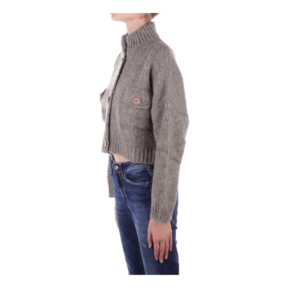 H2O Antraciet Cardigan Sweater met Front Logo Gray Dames