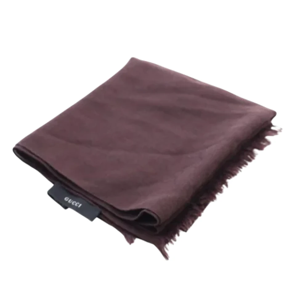 Gucci Vintage Pre-owned Wool scarves Brown Dames