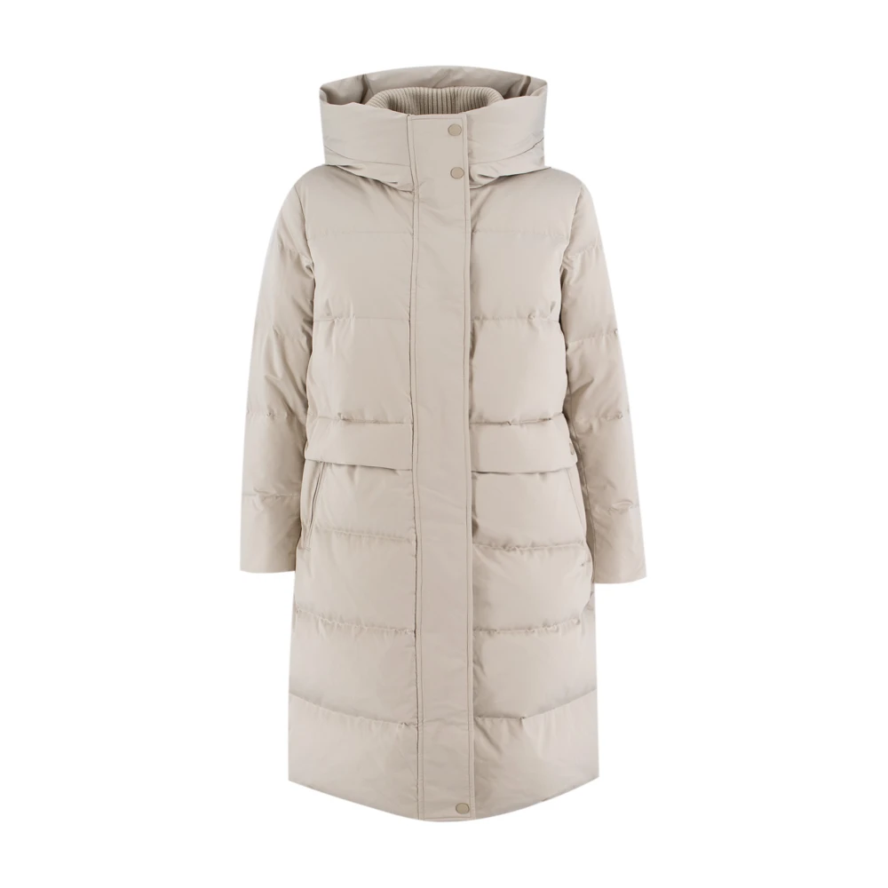 Duno Women's White Quilted Hooded Jacket For Versatile Comfort - Parkas - L - Coats