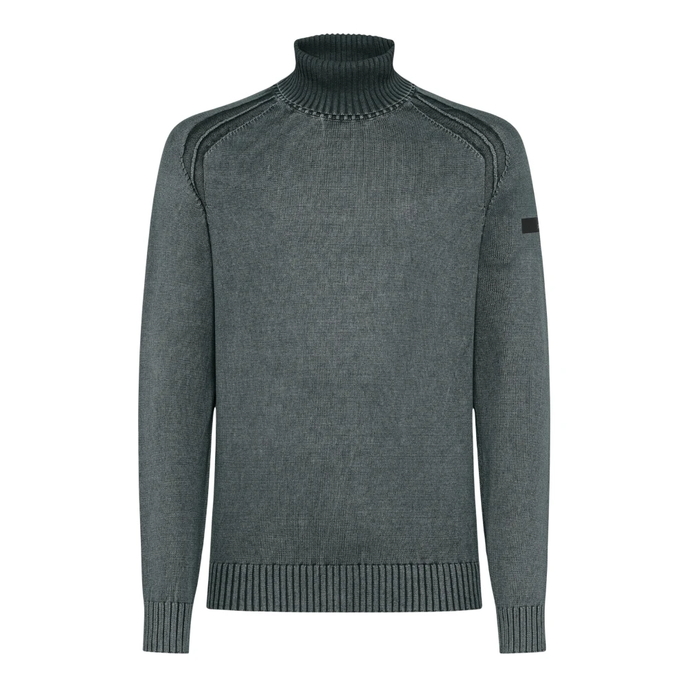 Rrd Men's Green Cotton Turtleneck Knit Jumpers - Turtlenecks - Xl - Knitwear