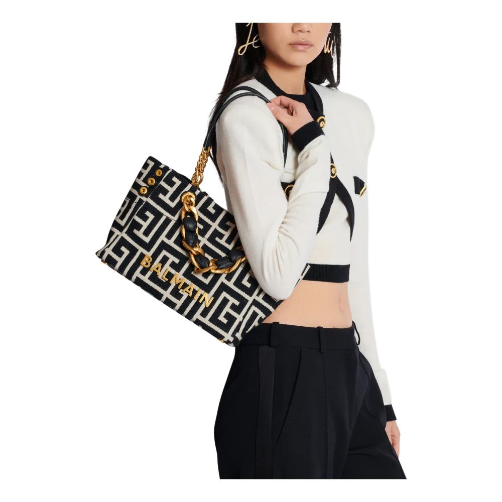 Balmain Kleine 1945 Soft Tote Bag Black Dames