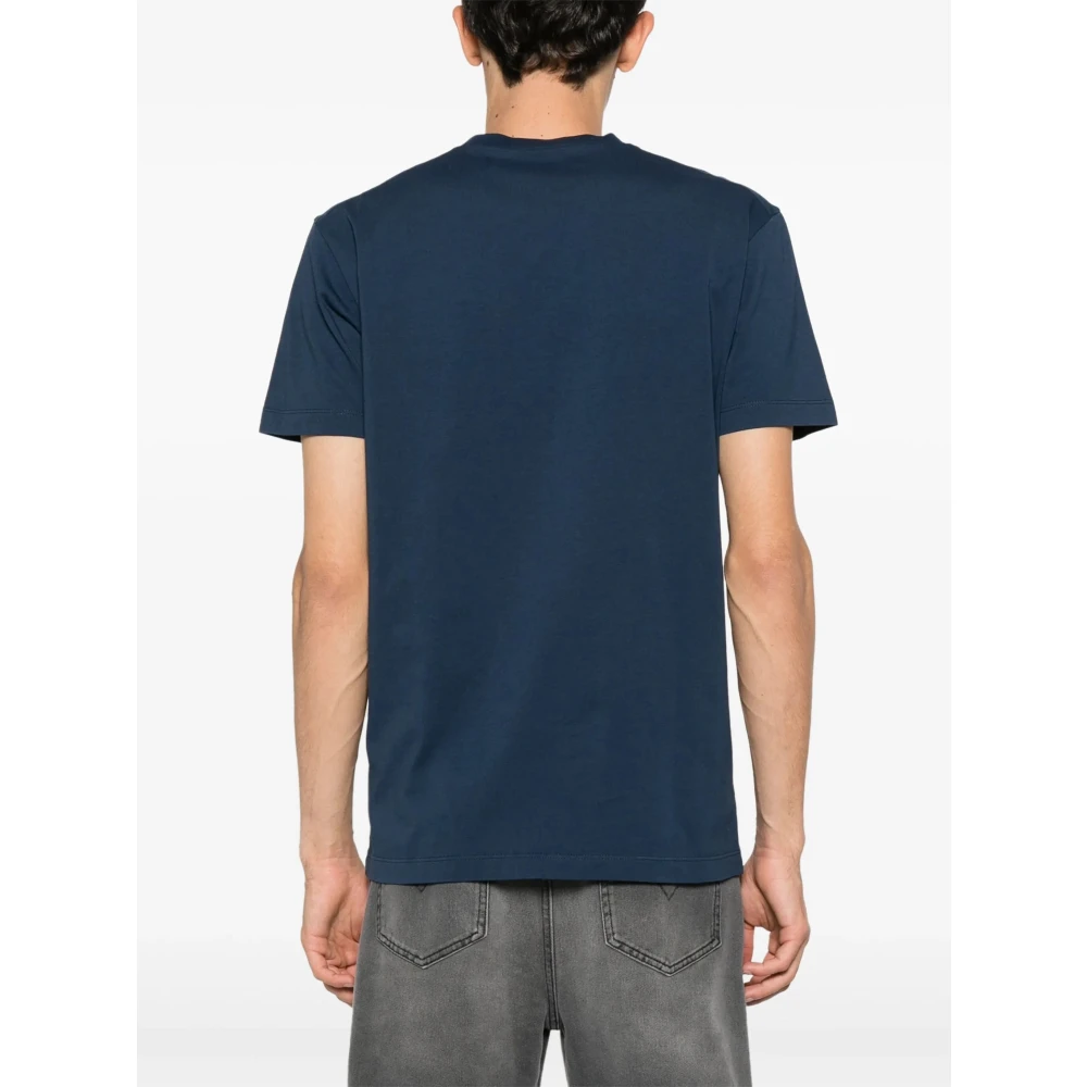 Dsquared2 Blauwe T-shirts en Polo's met Metalen Plaat Blue Heren