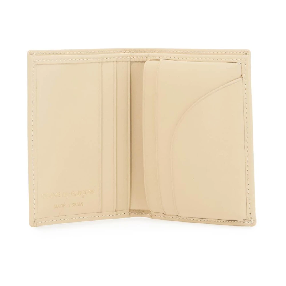 Comme des Garçons Leren Bi-Fold Portemonnee Beige Heren