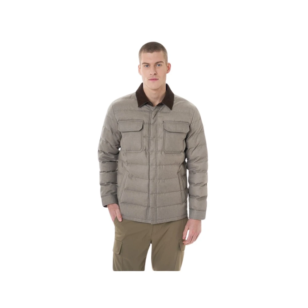 U.s. Polo Assn. Men's Beige Quilted Velvet Collar Jacket - Down Jackets - 4XL - Jackets