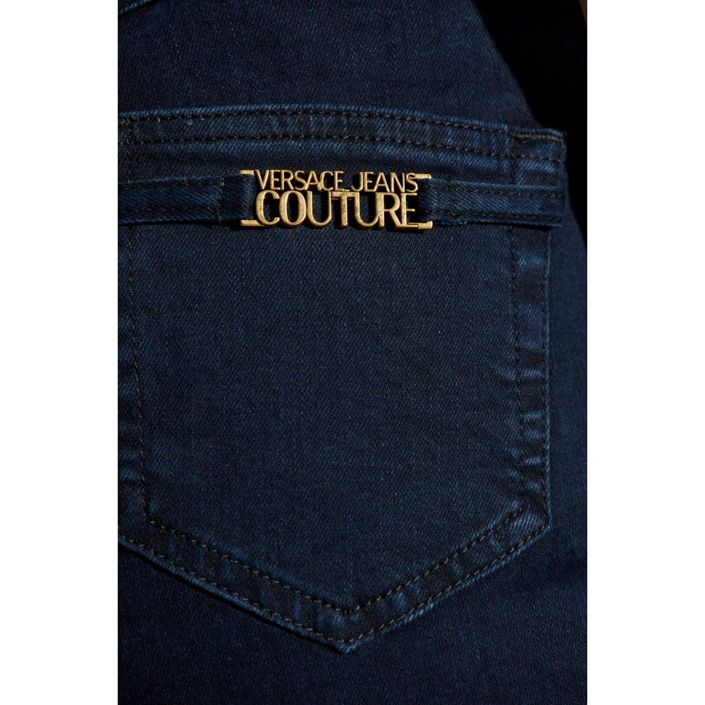 Versace Jeans Couture Jeans met logo Blue Dames