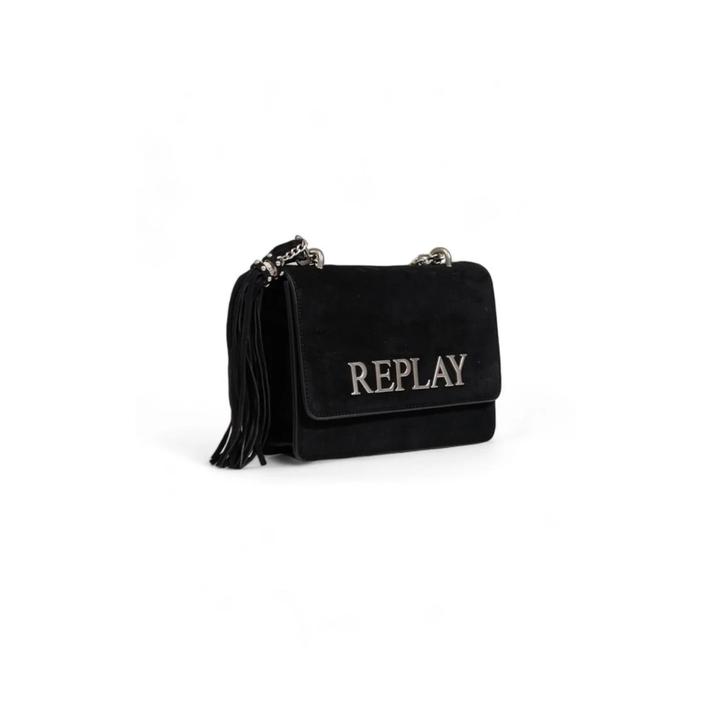 Replay Stijlvolle Polyester Handtas Dames Collectie Black Dames