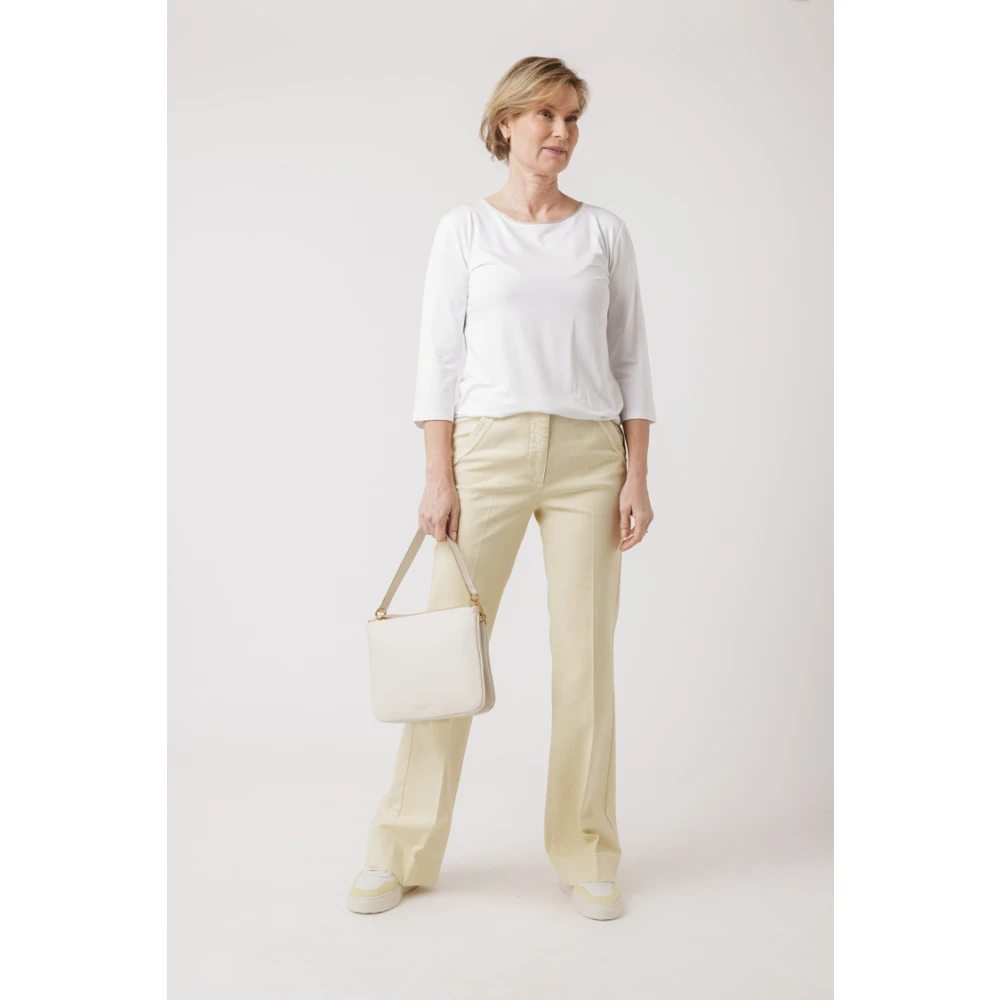 Le Tricot Perugia Casual Shirt met Driekwart Mouwen White Dames